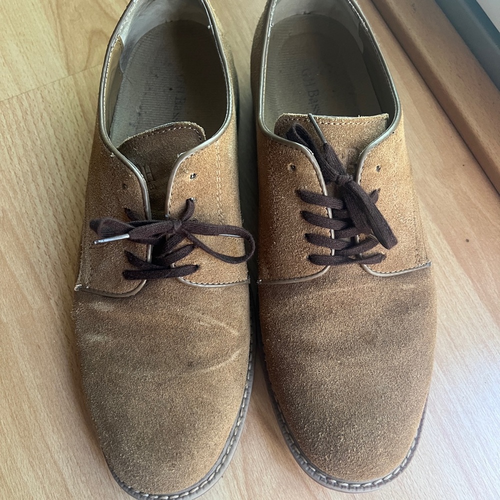 G.H. Bass & Co Dress Shoes Men’s Oxford Brown Suede Leather Casual, Size 9.5